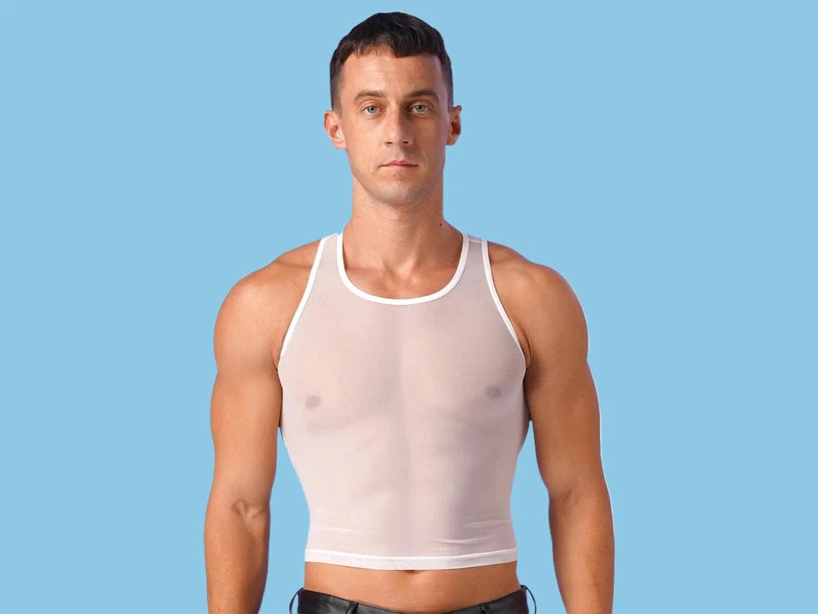 7-14-25 UNAVAILABLE Gay Crop Tops | Clubwear Sheer Mesh Crop Top