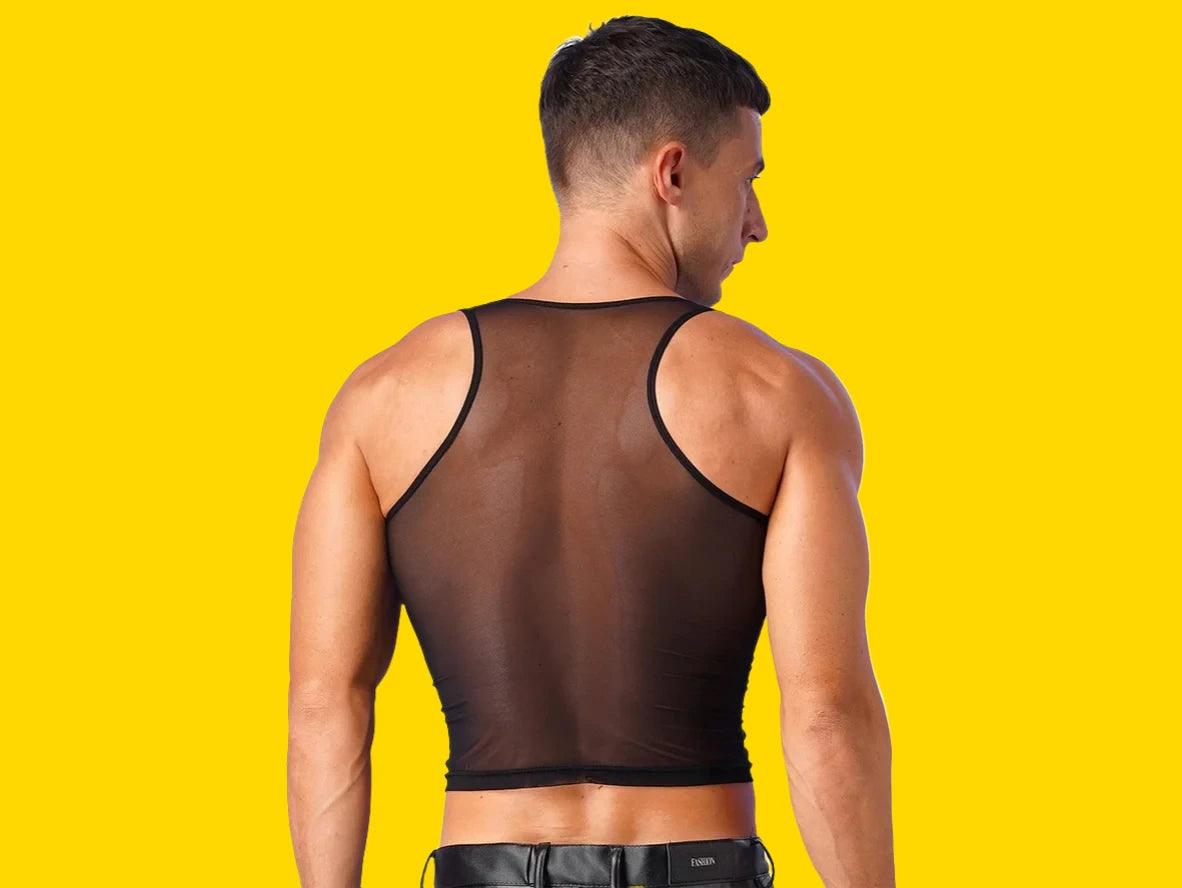 7-14-25 UNAVAILABLE Gay Crop Tops | Clubwear Sheer Mesh Crop Top