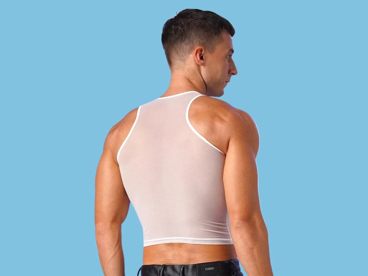 7-14-25 UNAVAILABLE Gay Crop Tops | Clubwear Sheer Mesh Crop Top