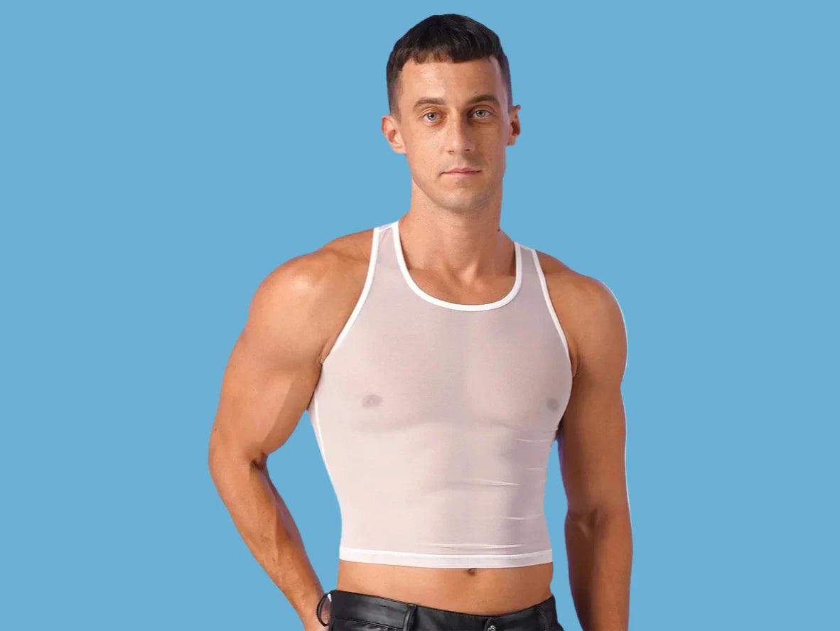7-14-25 UNAVAILABLE Gay Crop Tops | Clubwear Sheer Mesh Crop Top