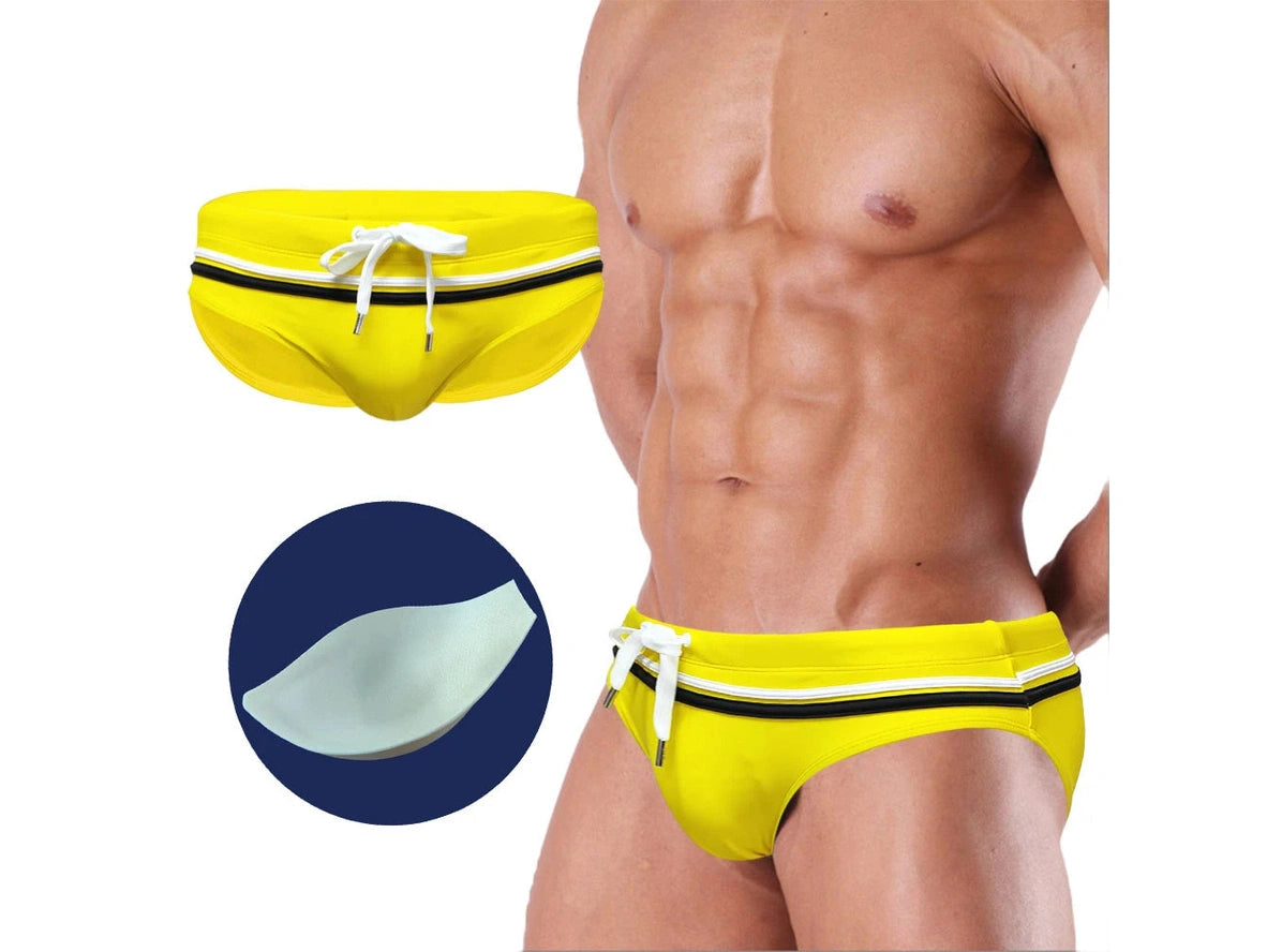Apex Stripe — UXH Low-Rise Gay Swim Briefs