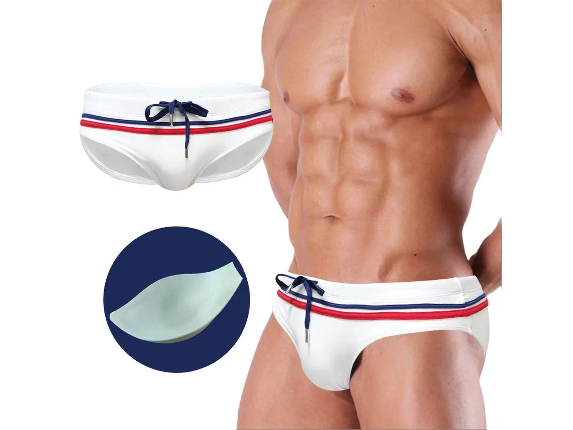 Apex Stripe — UXH Low-Rise Gay Swim Briefs