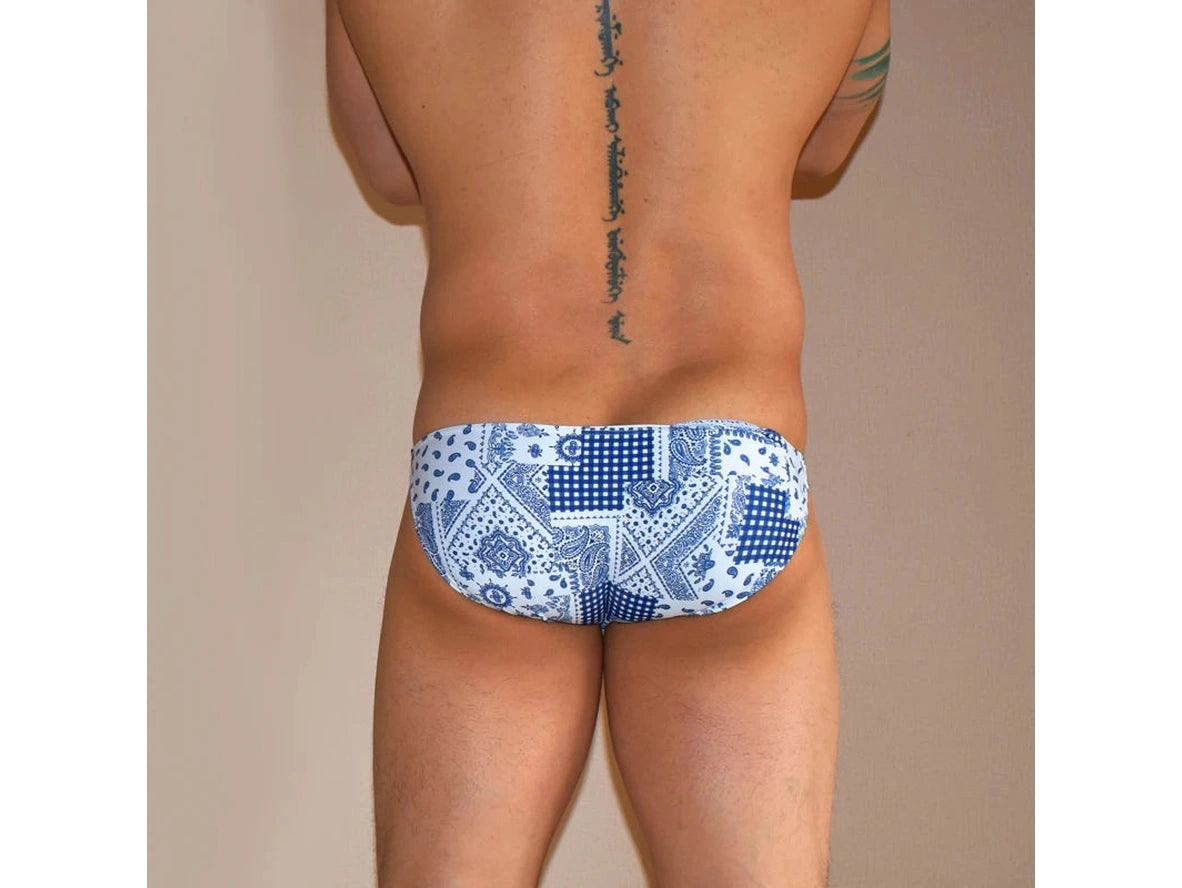 Blue Mosaic – Ultra Low Rise Gay Swim Bikini