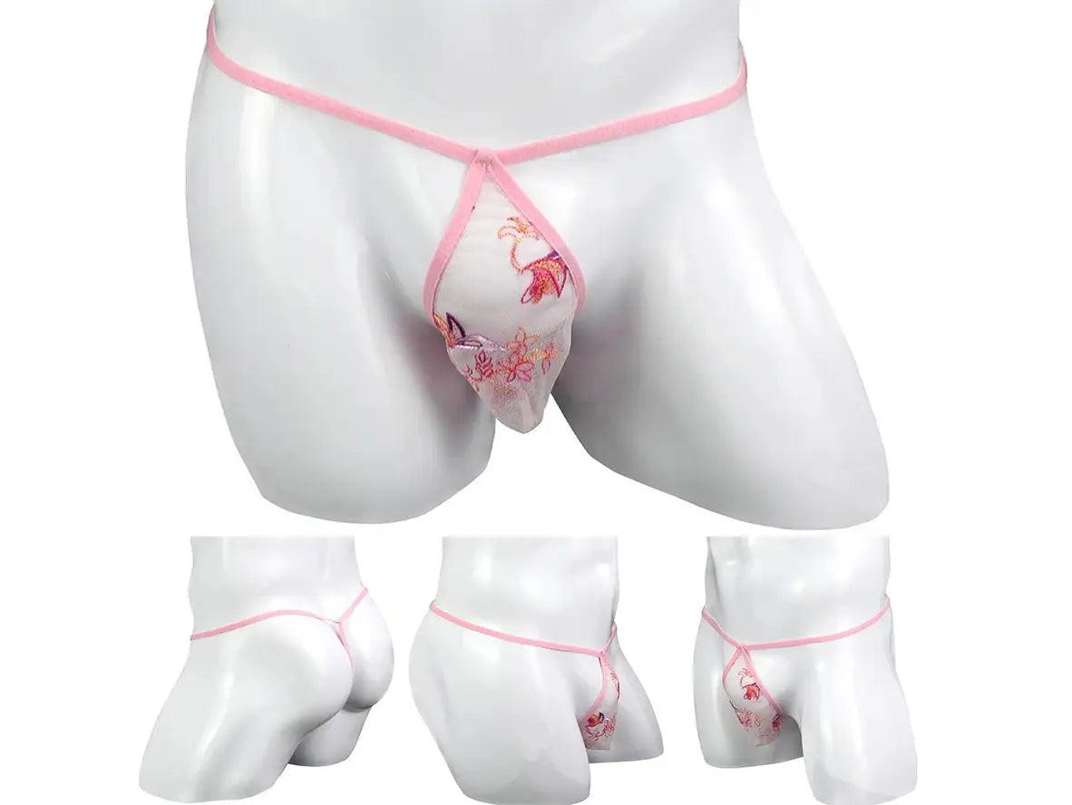 Floral Tempt – See-Through Gay G-String