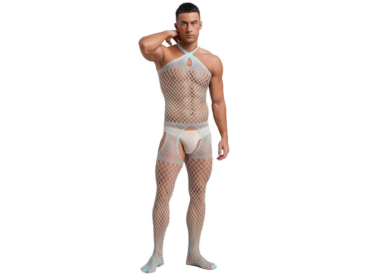 Gay Bodystockings | Hollow Out Fishnet Open Crotch Nightwear