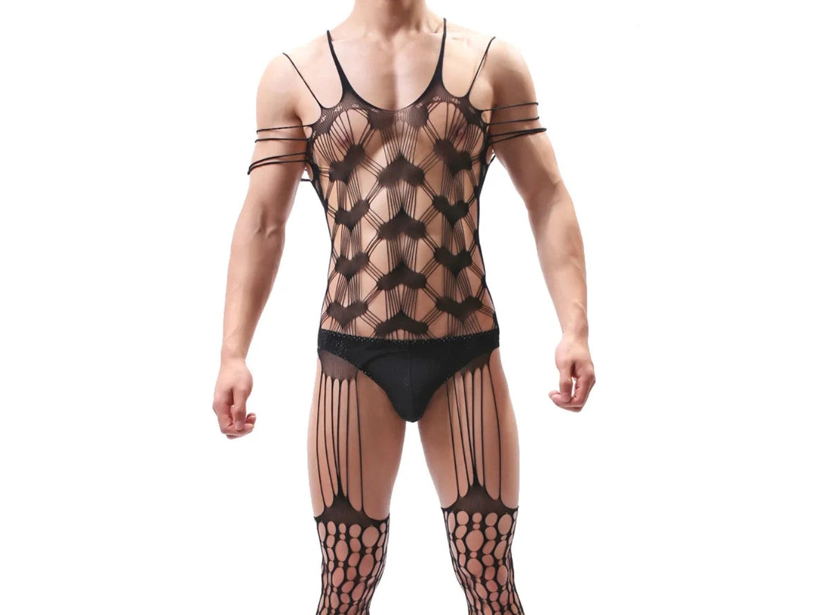Gay Bodystockings | Sexy Fishnet Open Crotch Bodystockings