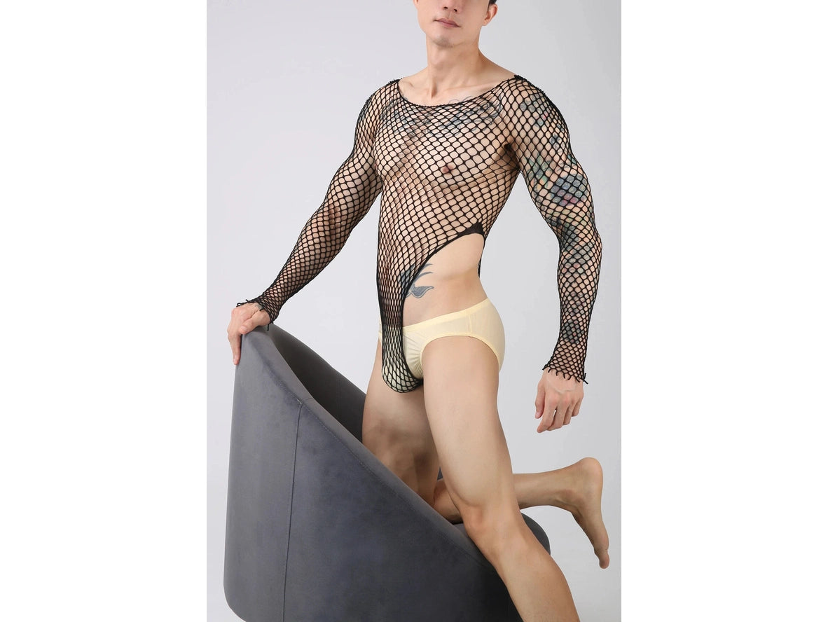 Gay Bodysuits | CLEVER-MENMODE Daring Fishnet Lingerie