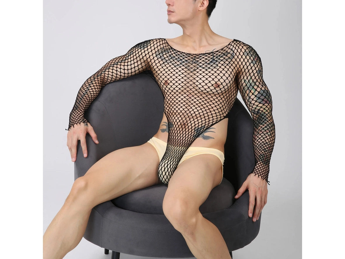 Gay Bodysuits | CLEVER-MENMODE Daring Fishnet Lingerie