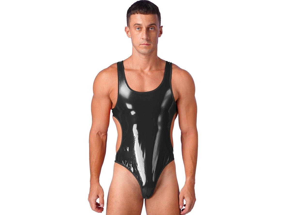 Gay Bodysuits | Clubwear Faux Leather Bodysuit