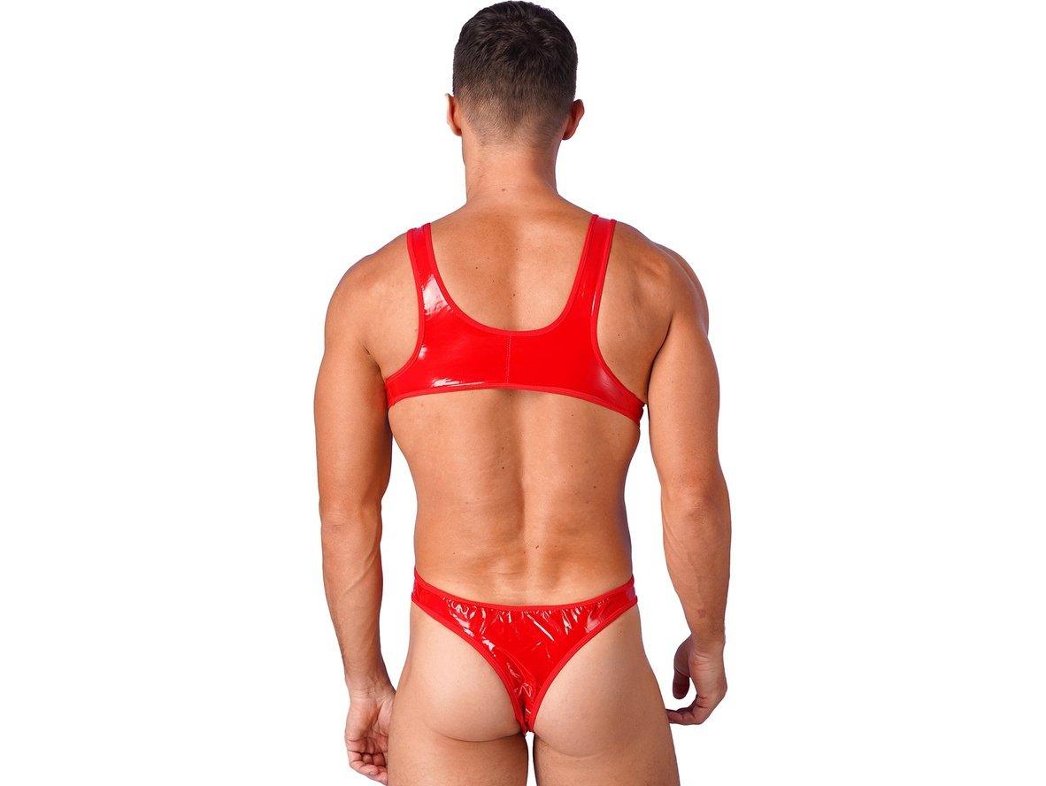 Gay Bodysuits | Clubwear Faux Leather Bodysuit