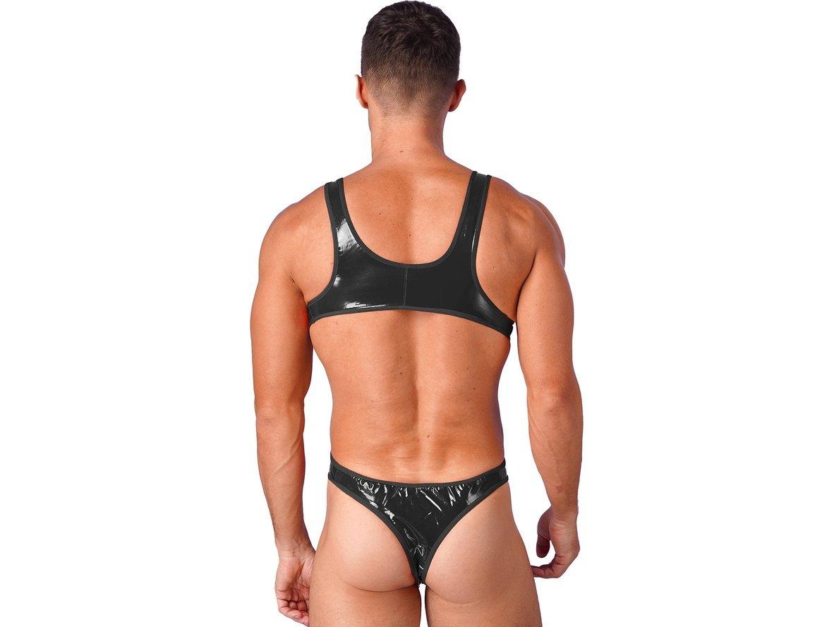 Gay Bodysuits | Clubwear Faux Leather Bodysuit