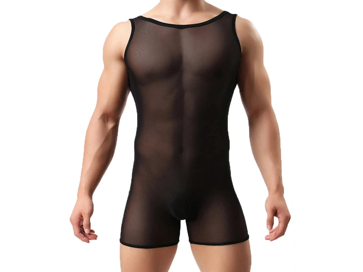 Gay Bodysuits | Sleeveless Ultra-Thin See Through Leotard