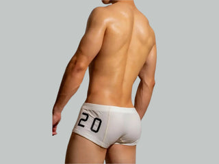 Gay Boxer Briefs | D.M Pure Color Boxers - White / M Waist 26-29"