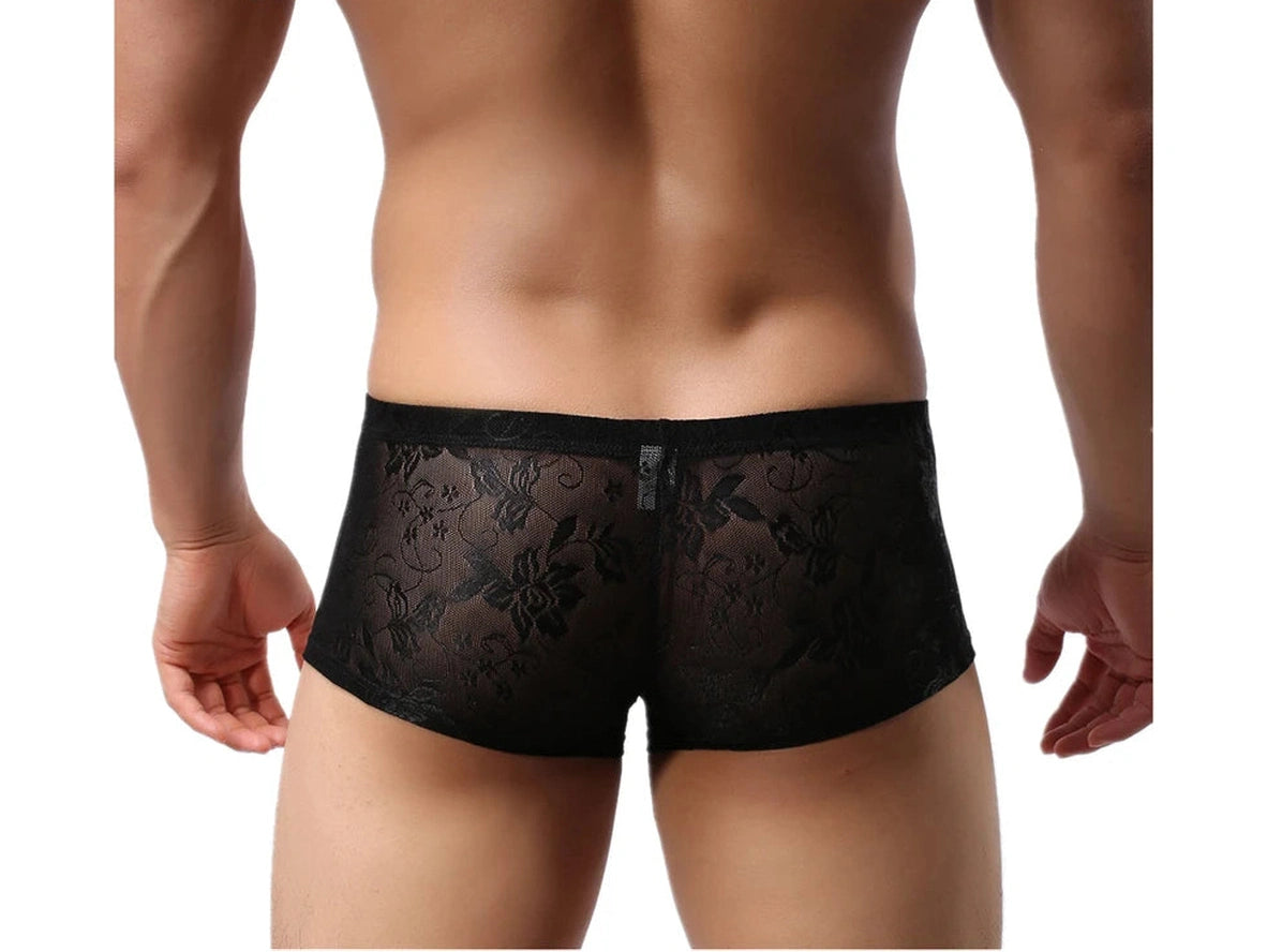 Gay Boxer Briefs | Lace See-Through Boxer Briefs