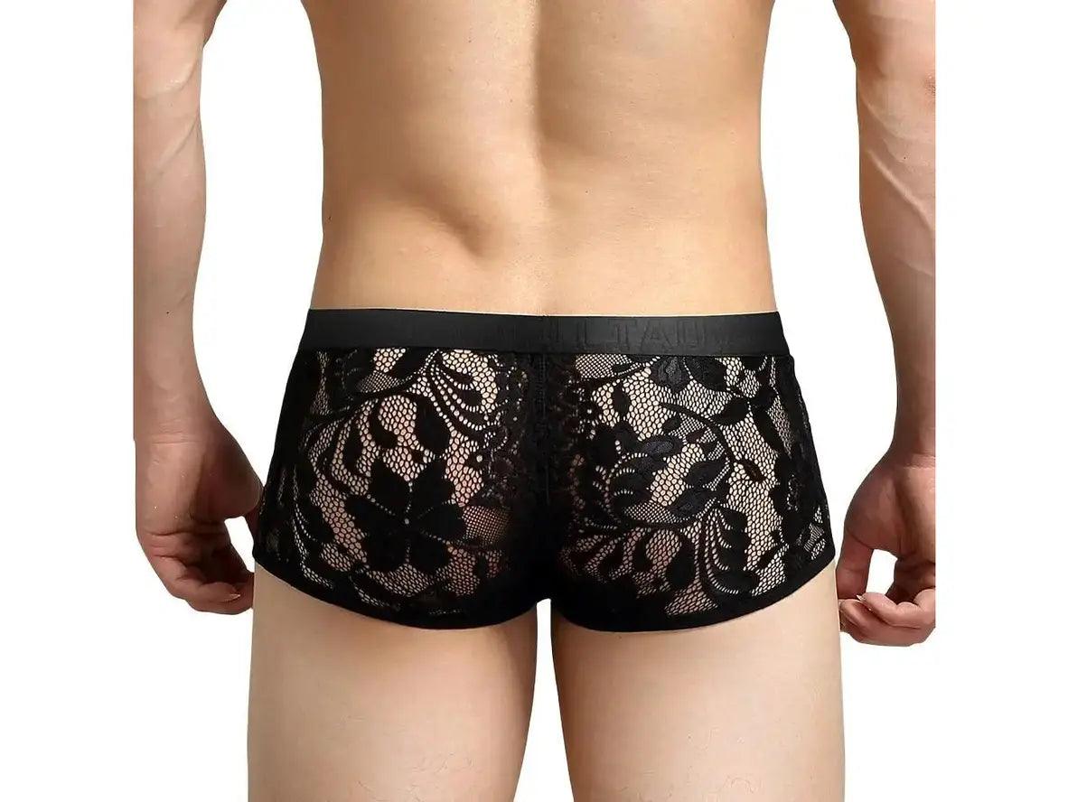 Gay Boxer Briefs | TAUWELL Lace Transparent Boxer Briefs