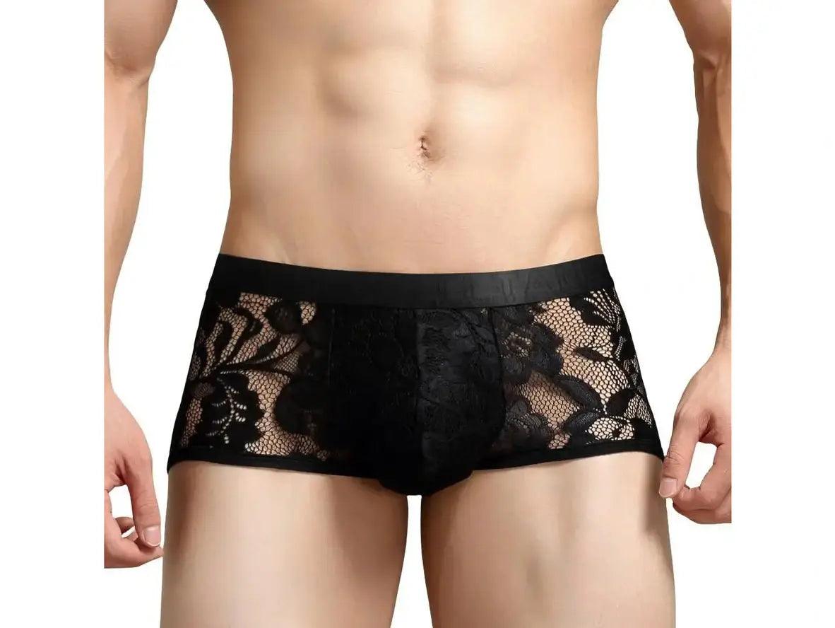 Gay Boxer Briefs | TAUWELL Lace Transparent Boxer Briefs