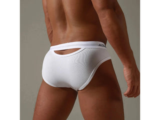 Gay Briefs | ADANNU Cut-Out Briefs - White / M Waist 27-29"