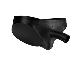 Gay Briefs | Glossy Open Pouch Briefs - Black / M Waist 28-37"