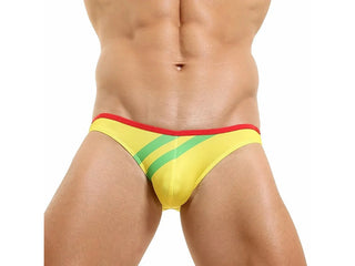 Gay Briefs | SEOBEAN Dashing Stripe Briefs - Yellow / M Waist 27-29"