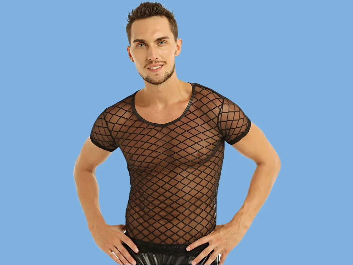 Gay Clubwear | See-Through Mesh Fashion Top