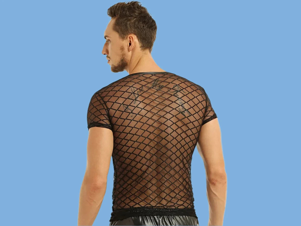 Gay Clubwear | See-Through Mesh Fashion Top