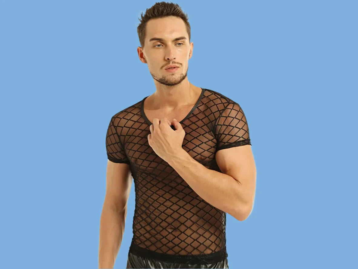 Gay Clubwear | See-Through Mesh Fashion Top