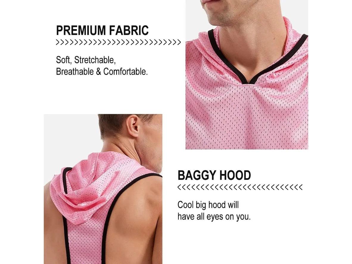 Gay Clubwear | Sleeveless Y-Back Design Mesh Pride Hoodie