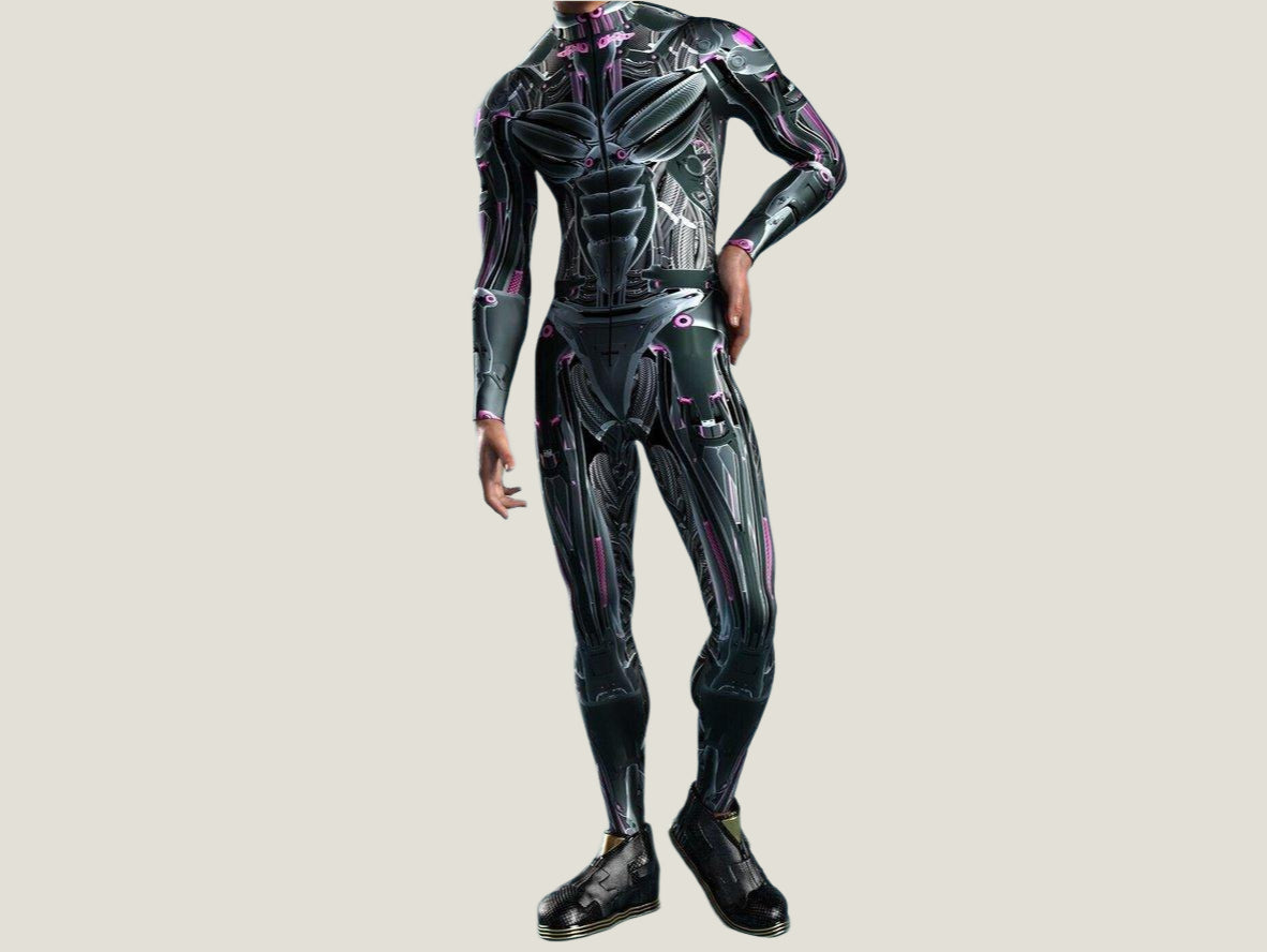 Gay Costumes | Colorful Front Zipper Rave Bodysuit