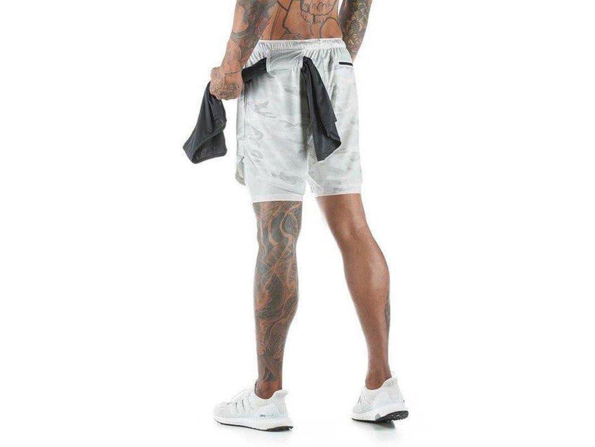 Gay Gym Shorts | GITF Activewear Quick Dry 2 in 1 Sports Camo Compression Shorts