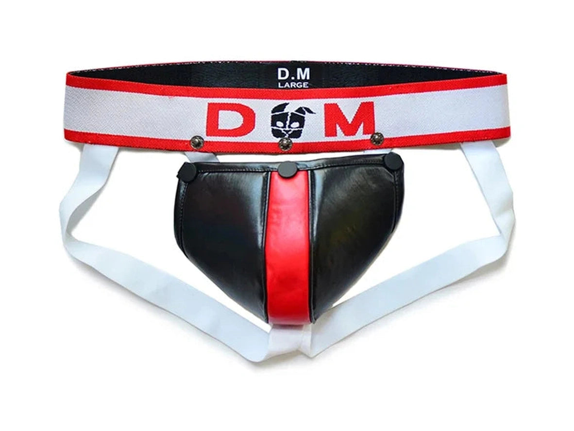 Gay Jockstraps | D.M Sexy Detachable Cup Faux Leather Jockstrap