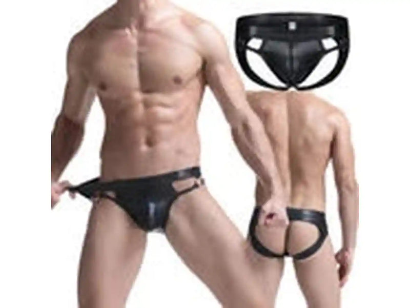 Gay Jockstraps | Faux Leather Underwear Jockstrap