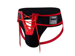 Gay Jockstraps | JOCKMAIL Football Jockstraps - Black red / M Waist 27-30