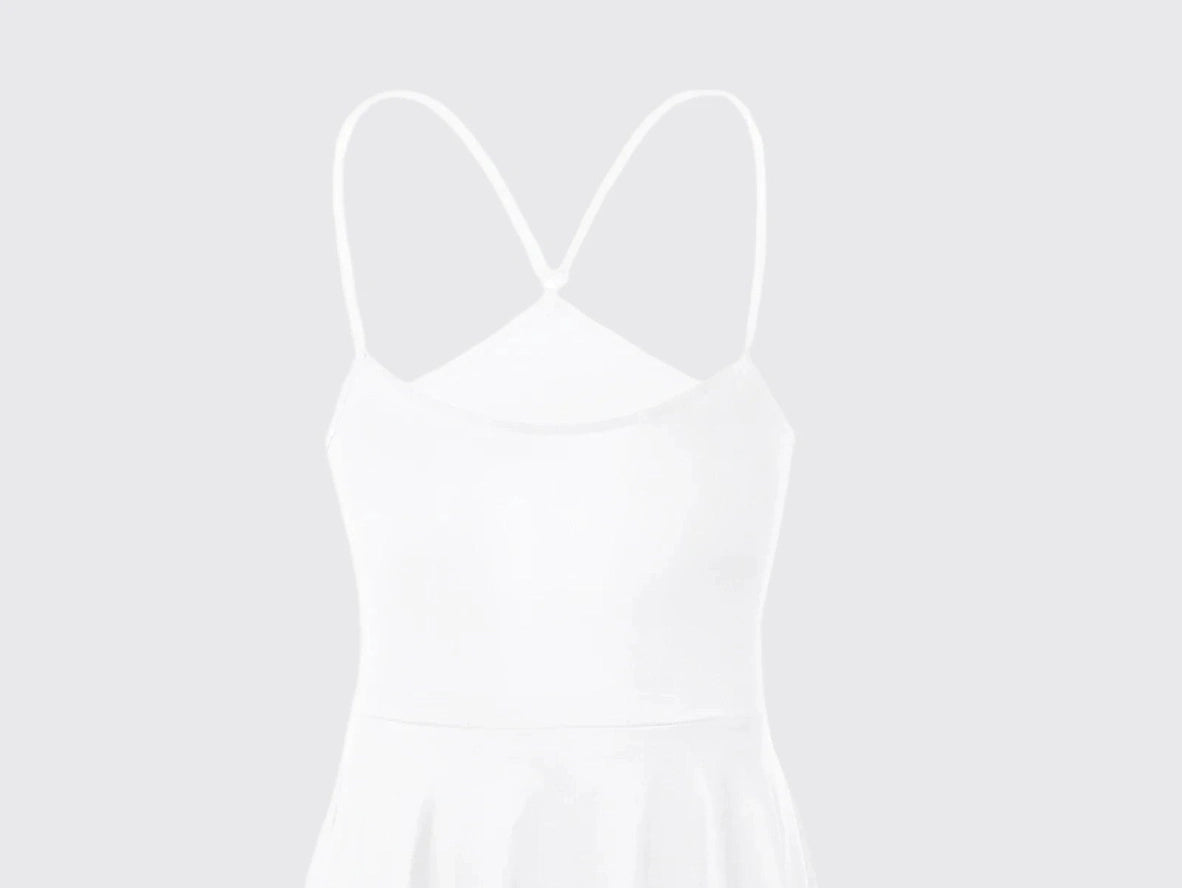 Flat lay white men's V-neck nightdress with thin straps