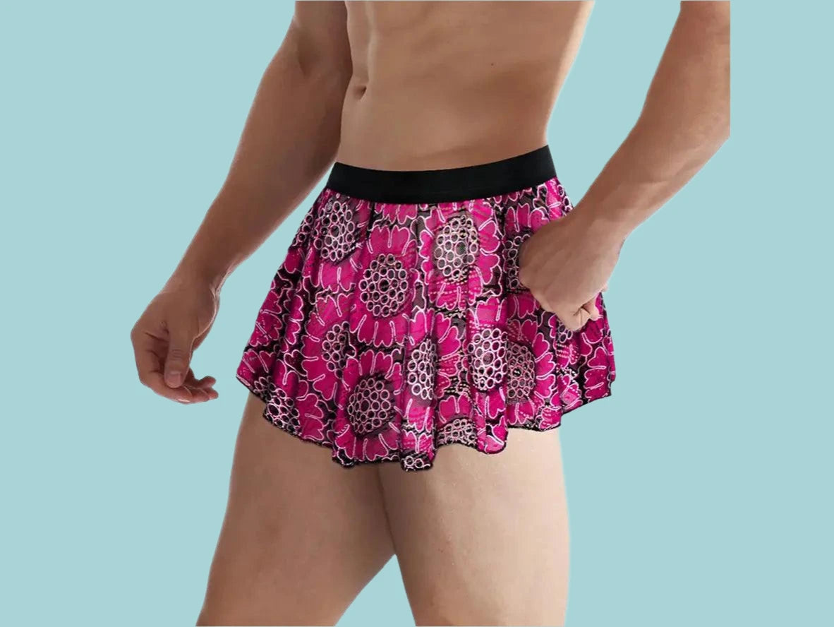 Gay Lingerie | Lace Hollow Floral Skirt
