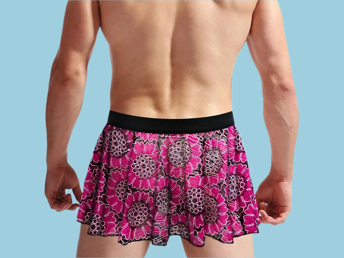 Gay Lingerie | Lace Hollow Floral Skirt