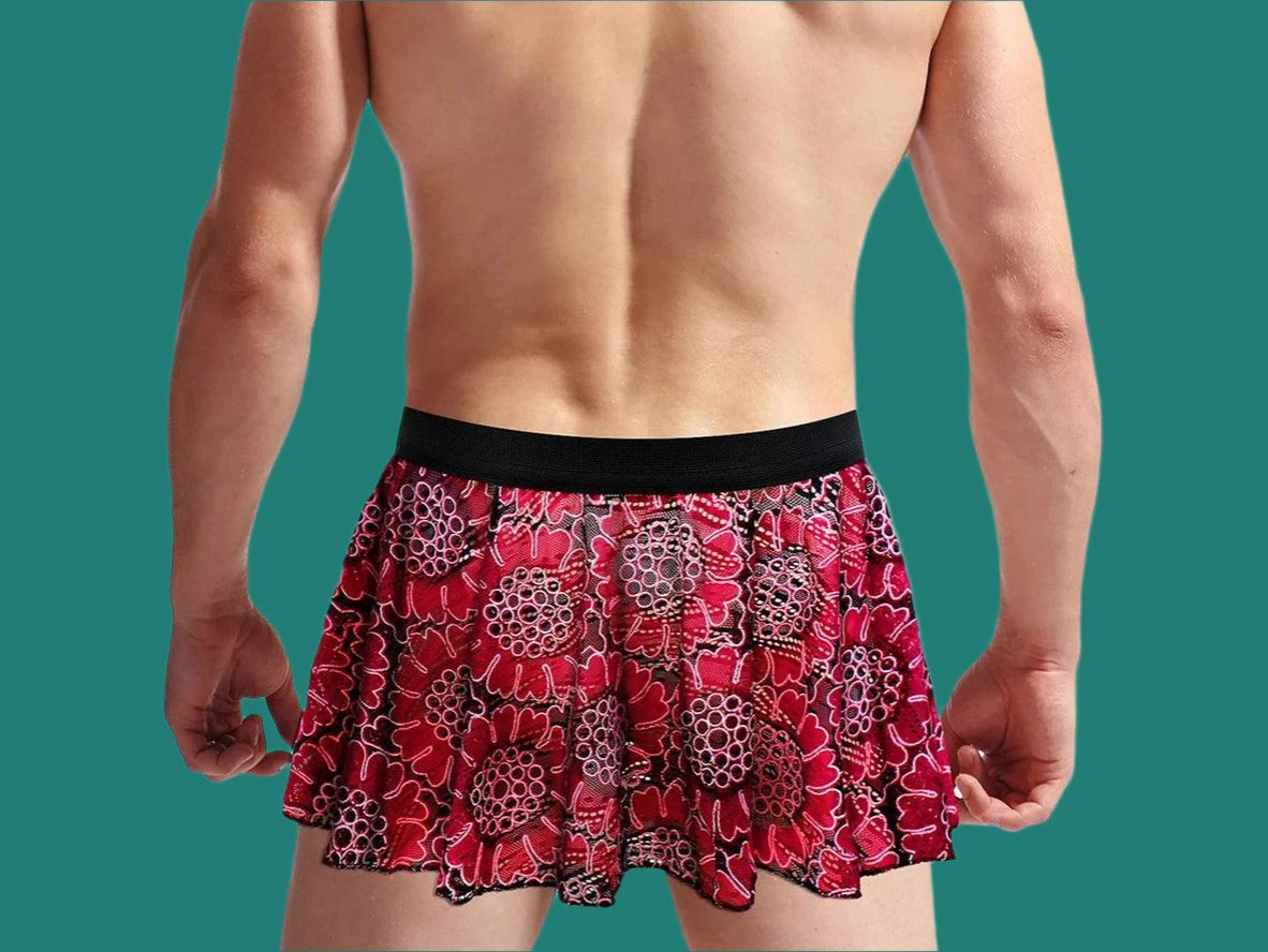 Gay Lingerie | Lace Hollow Floral Skirt