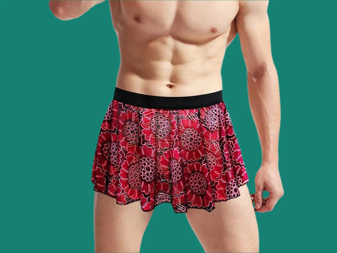 Gay Lingerie | Lace Hollow Floral Skirt