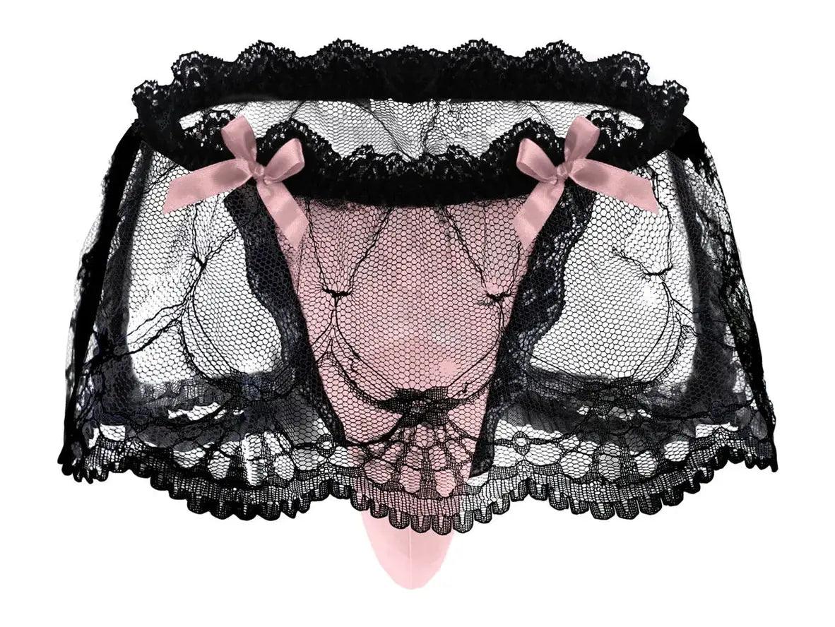 Gay Lingerie | Sexy Lace Transparent Open Butt Skirt Gay Lingerie | Sexy Lace Transparent Open Butt Skirt