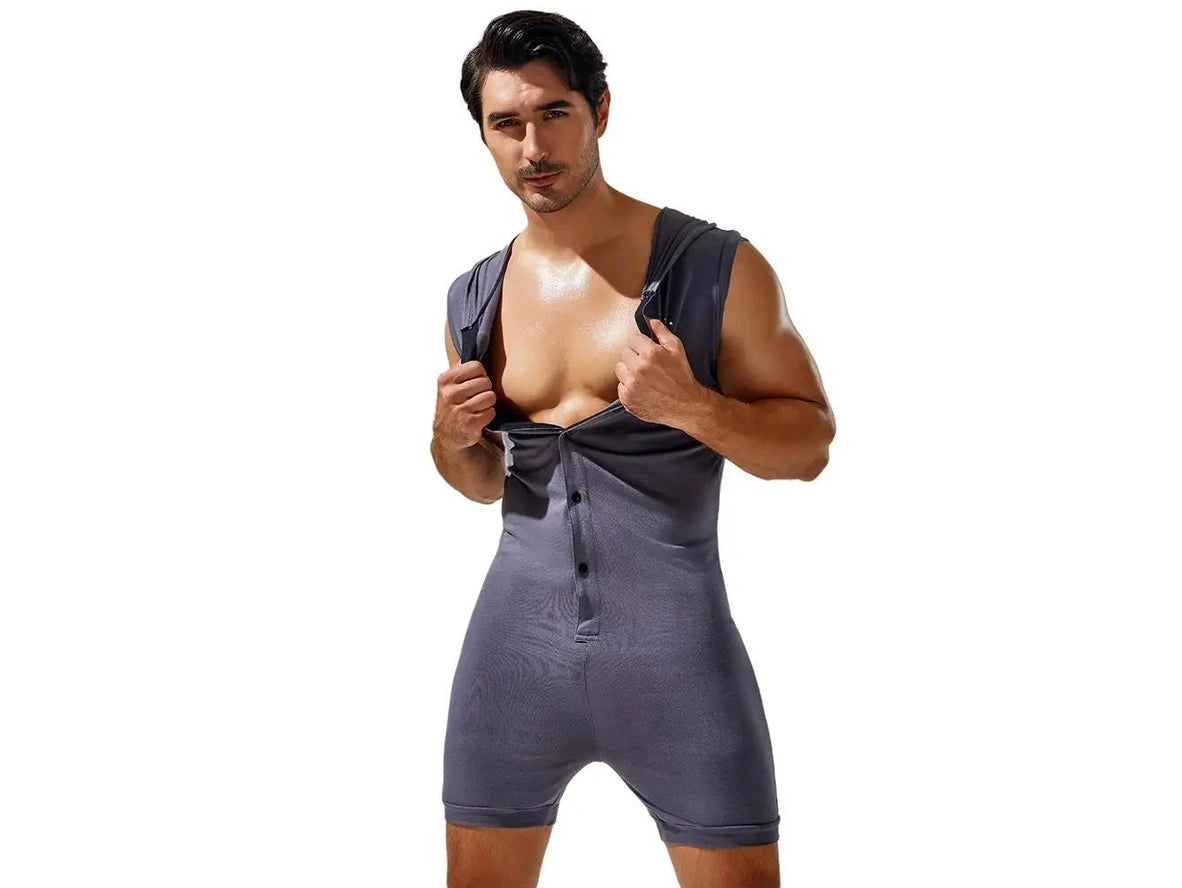 Gay Loungewear | TAUWELL Sleeveless Hooded Bodysuit