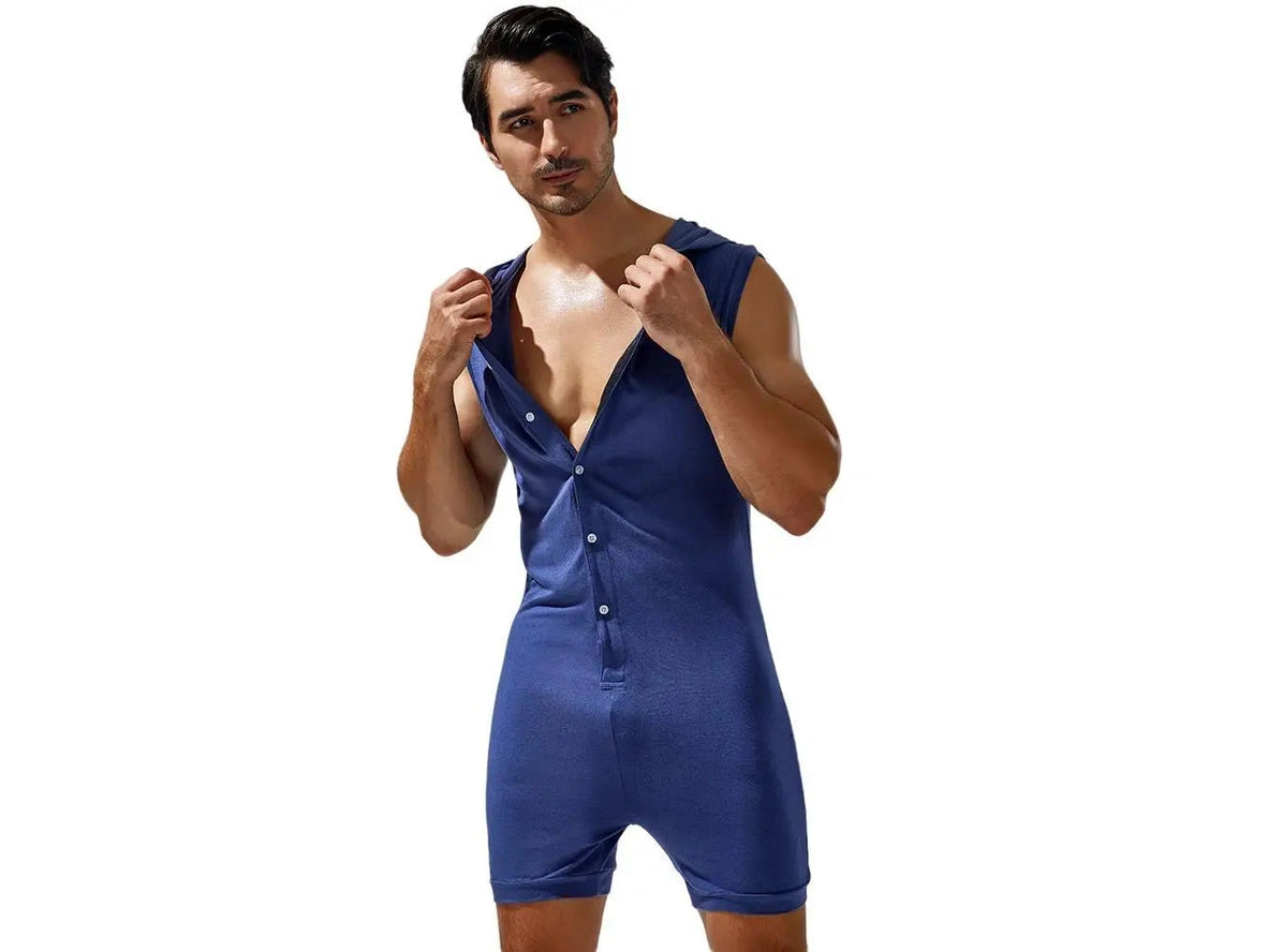 Gay Loungewear | TAUWELL Sleeveless Hooded Bodysuit