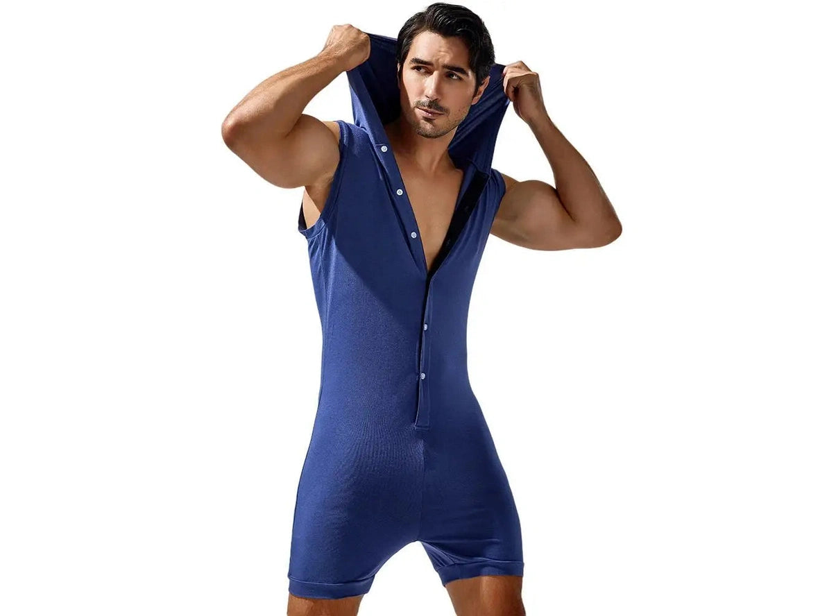 Gay Loungewear | TAUWELL Sleeveless Hooded Bodysuit