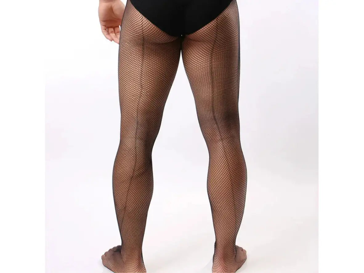 Gay Pantyhose | Male Crotchless Fishnet Pantyhose