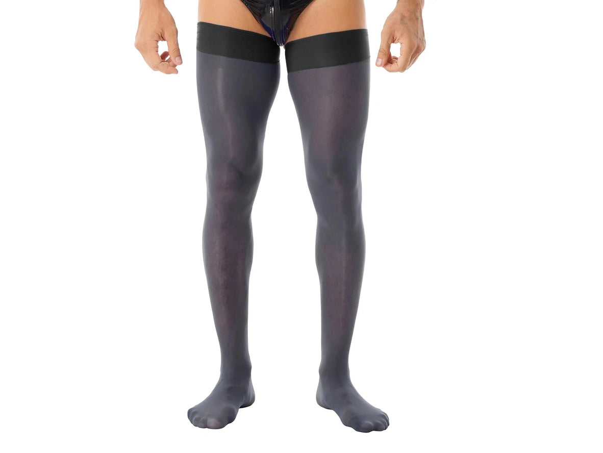 Gay Pantyhose | Shiny Seamless Glossy Thigh High Stockings
