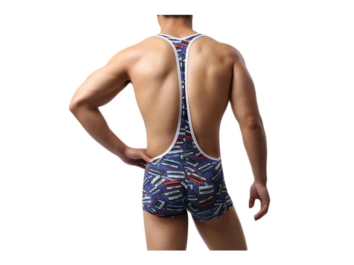 Gay Singlets | Blue Bulge Pouch Lounge Singlet