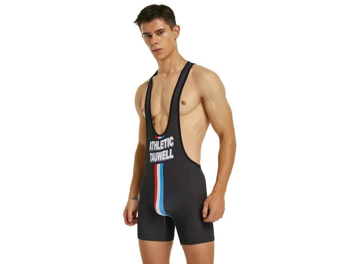 Gay Singlets | TAUWELL Black Sports Wrestling Singlets