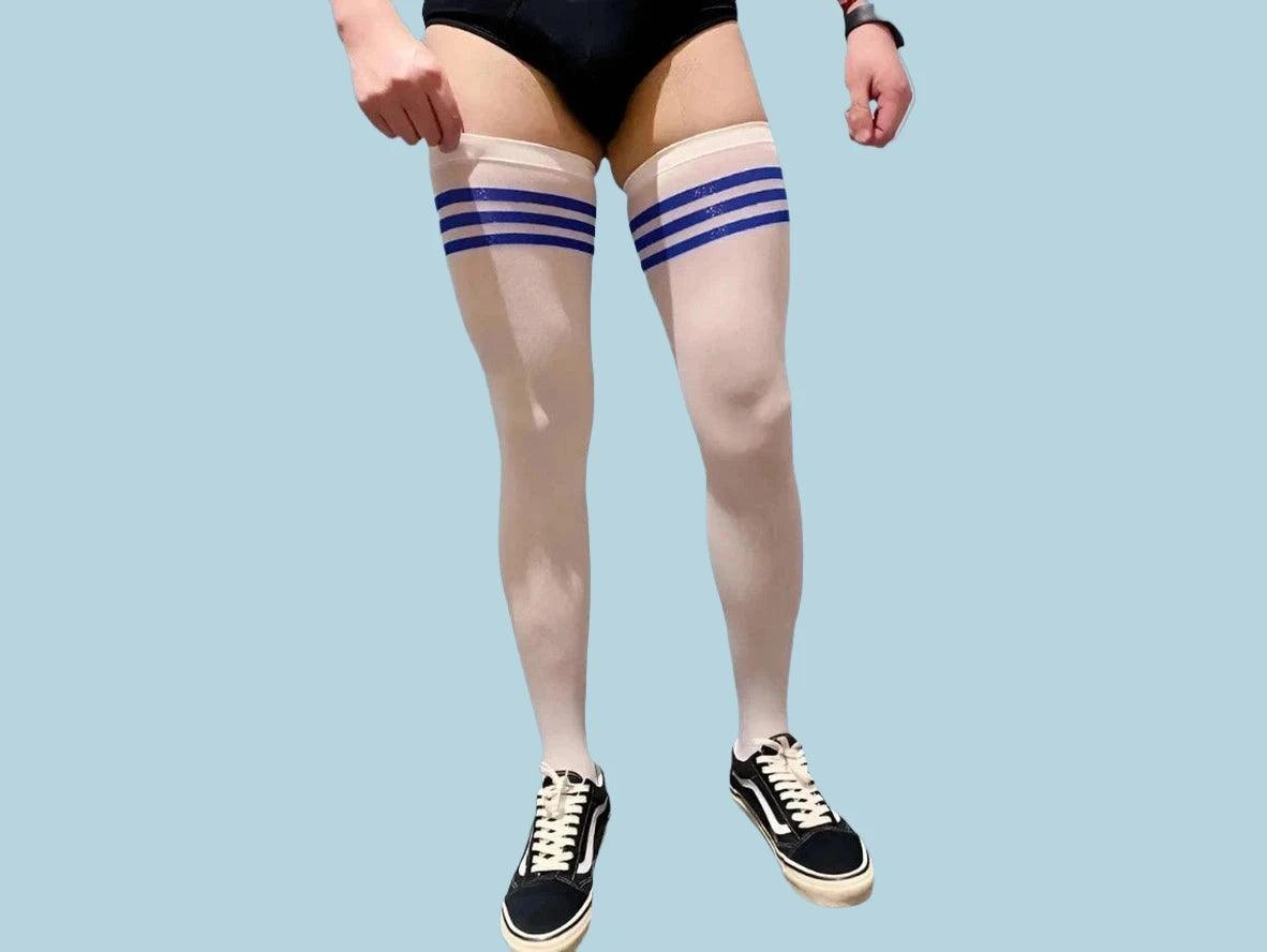 Gay Socks | Over the Knee Striped Football Sport Stockings