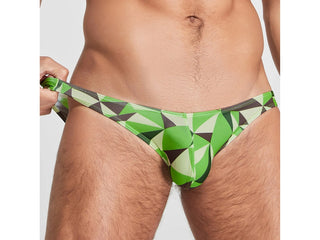 Gay Swim Bikinis | SEOBEAN Geometric Swim Bikinis - Green / M Waist 27-29"