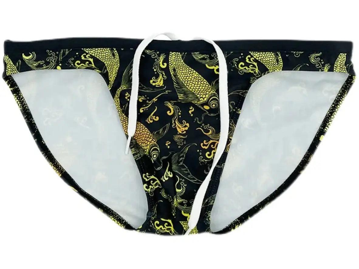 Gay Swim Bikinis | Sexy Black Print Swim Bikini