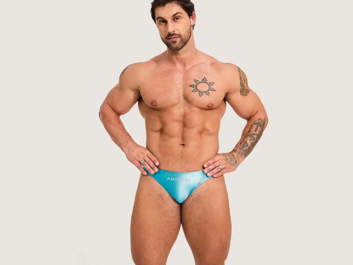 Gay Swim Briefs | AMORESY Glossy Sports Swim Briefs