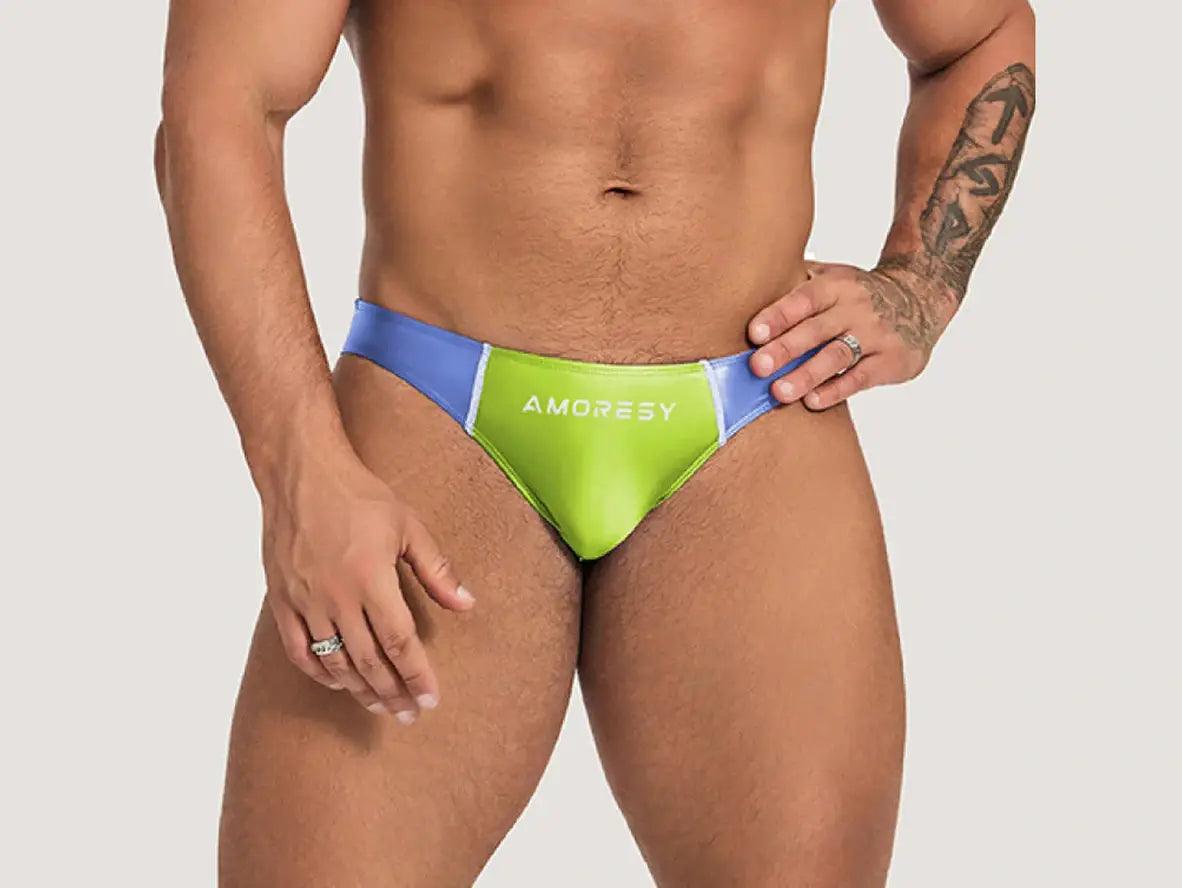 Gay Swim Briefs | AMORESY Low-Rise Smooth Sport Swim Briefs